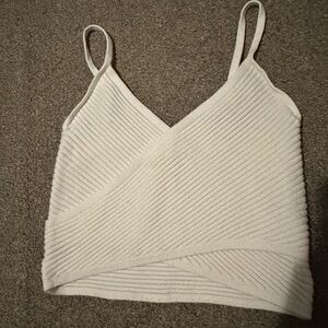White ribbed crossover Aerie crop top (size S)